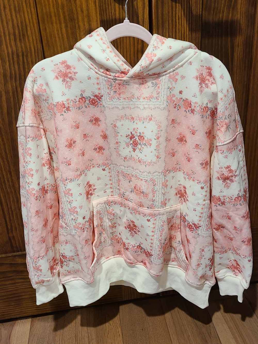 NWT! Altard State Revival Floral Patchwork Pink Hoodie - Womens XS!